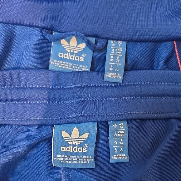 Track Set: Adidas Jacket (S) and Pants (XS) in Blue with Neon Pink Accents, 2012 - Picture 2 of 9